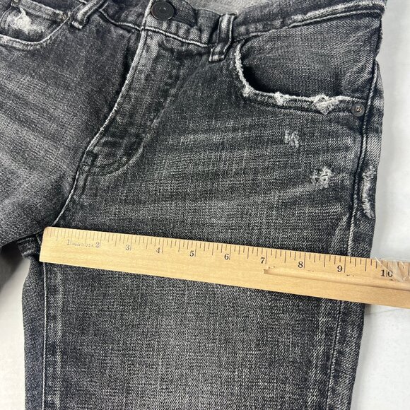 Moussy Vintage Jeans Women's 30x26* Mid Rise Skinny Crop Black Distressed Denim - Picture 14 of 16